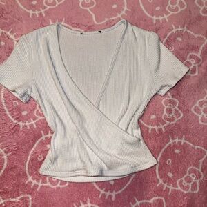 Elegant White Wrap Top